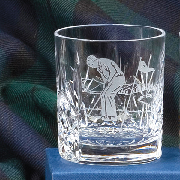 Royal Scot Crystal Shot / Tot Tumbler, Hand Cut Kintyre (with panel for engraving) (Gift Boxed) 60mm