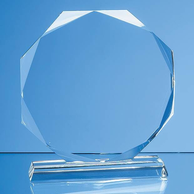 Clear Glass Facetted Octagonal Award (large)