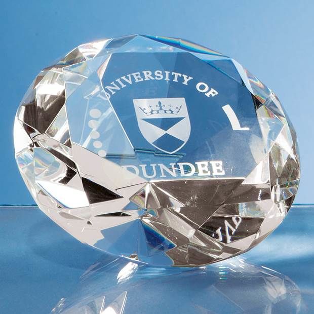 Optical Crystal Clear Diamond Paperweight (10cm)
